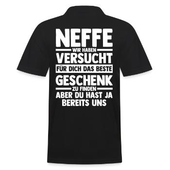 Neffe - Männer Poloshirt - Schwarz - Hinten - Kai (181cm)