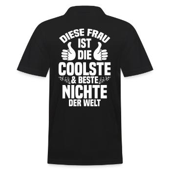 Nichte - Männer Poloshirt - Schwarz - Hinten - Kai (181cm)