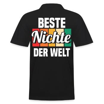 Nichte - Männer Poloshirt - Schwarz - Hinten - Kai (181cm)