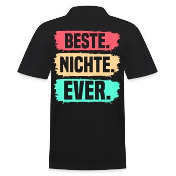 Nichte - Männer Poloshirt - Schwarz - Hinten - Kai (181cm)