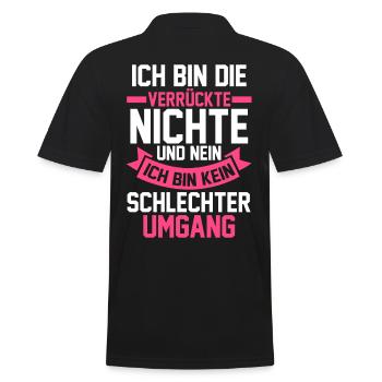 Nichte - Männer Poloshirt - Schwarz - Hinten - Kai (181cm)