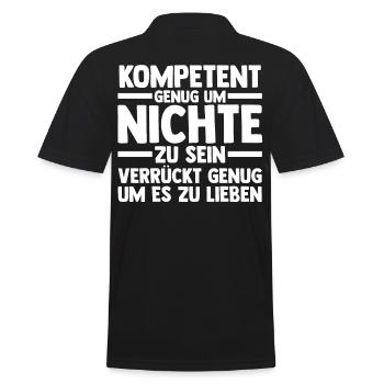 Nichte - Männer Poloshirt - Schwarz - Hinten - Kai (181cm)
