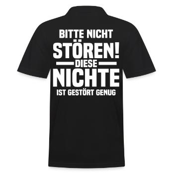 Nichte - Männer Poloshirt - Schwarz - Hinten - Kai (181cm)