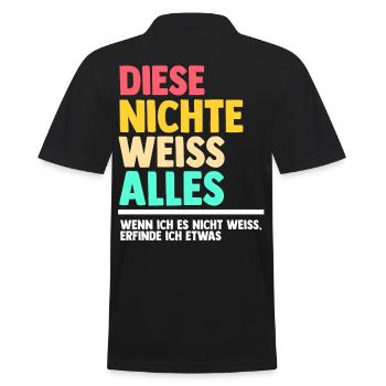 Nichte - Männer Poloshirt - Schwarz - Hinten - Kai (181cm)