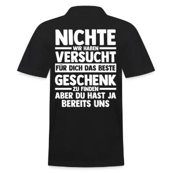 Nichte - Männer Poloshirt - Schwarz - Hinten - Kai (181cm)