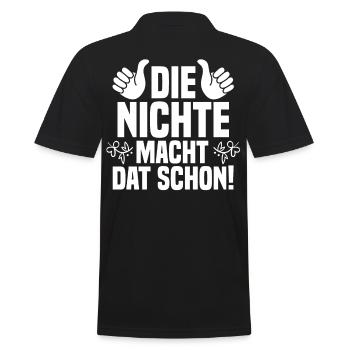 Nichte - Männer Poloshirt - Schwarz - Hinten - Kai (181cm)