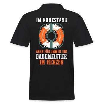 Rettungsschwimmer Ruhestand Rente Bademeister - Männer Poloshirt - Schwarz - Hinten - Kai (181cm)