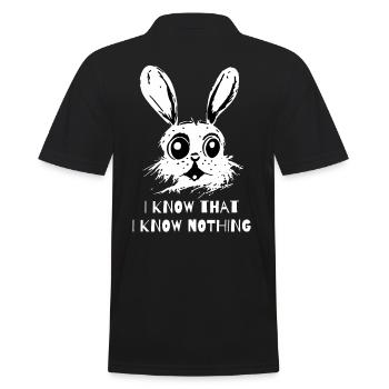 Je sais que je ne sais rien - un lapin sage - Polo Homme - noir - Dos - Kai (181cm)