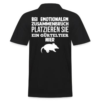 Gürteltier - Männer Poloshirt - Schwarz - Hinten - Kai (181cm)