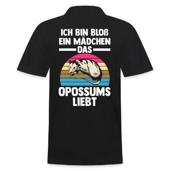 Opossum - Männer Poloshirt - Schwarz - Hinten - Kai (181cm)
