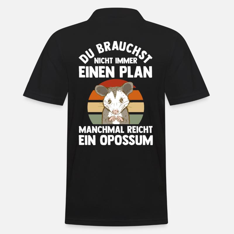 Opossum - Männer Poloshirt - Schwarz