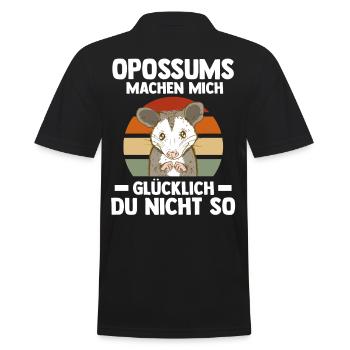 Opossum - Männer Poloshirt - Schwarz - Hinten - Kai (181cm)