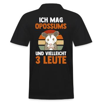 Opossum - Männer Poloshirt - Schwarz - Hinten - Kai (181cm)