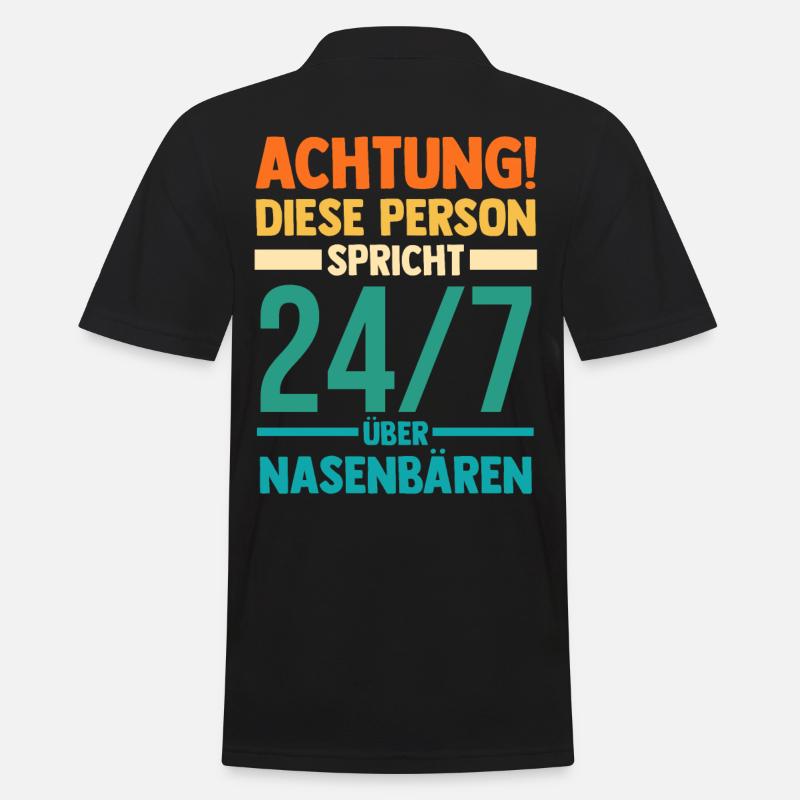 Nasenbär - Männer Poloshirt - Schwarz
