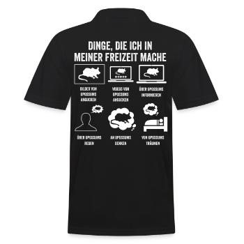 Opossum - Männer Poloshirt - Schwarz - Hinten - Kai (181cm)