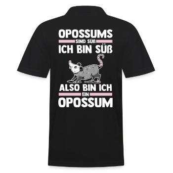 Opossum - Männer Poloshirt - Schwarz - Hinten - Kai (181cm)