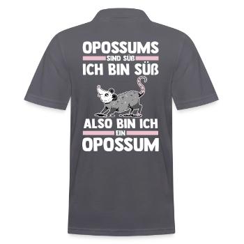 Opossum - Männer Poloshirt - Anthrazit - Hinten - Nico (186cm)