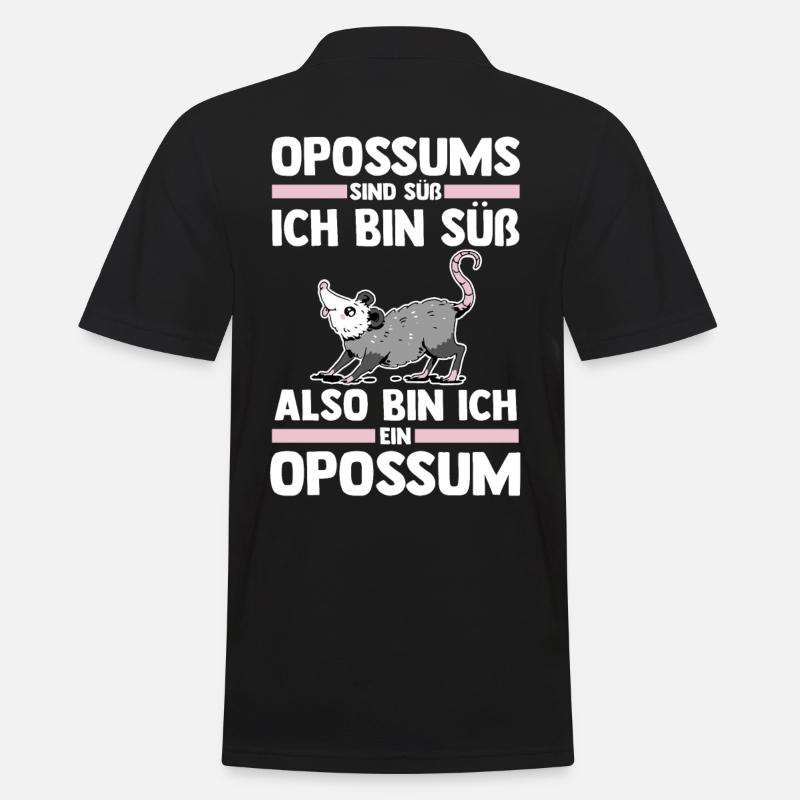 Opossum - Männer Poloshirt - Schwarz