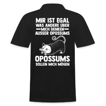 Opossum - Männer Poloshirt - Schwarz - Hinten - Kai (181cm)