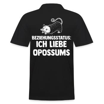 Opossum - Männer Poloshirt - Schwarz - Hinten - Kai (181cm)