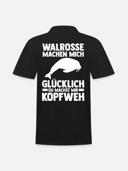 Walross - Männer Poloshirt - Schwarz