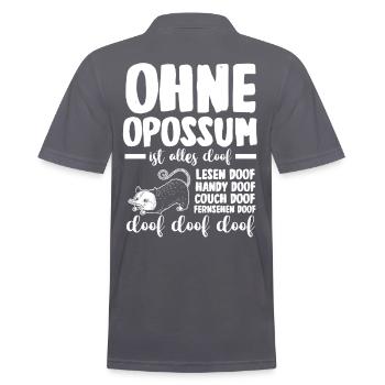 Opossum - Männer Poloshirt - Anthrazit - Hinten - Nico (186cm)