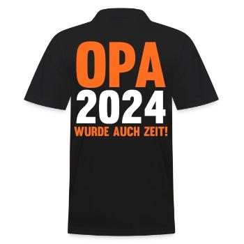 Werdender Opa 2039 - Männer Poloshirt - Schwarz - Hinten - Kai (181cm)