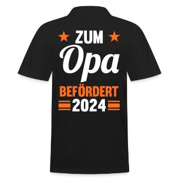 Werdender Opa 2042 - Männer Poloshirt - Schwarz - Hinten - Kai (181cm)