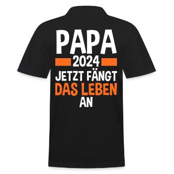 Werdender Papa 2028 - Männer Poloshirt - Schwarz - Hinten - Kai (181cm)