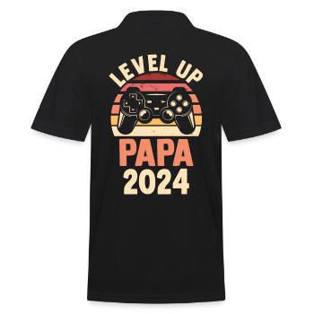 Werdender Papa 2034 - Männer Poloshirt - Schwarz - Hinten - Kai (181cm)