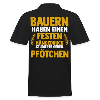 Landwirtschaft Landwirt Traktor Bauernhof Bauer - Männer Poloshirt - Schwarz - Hinten - Kai (181cm)