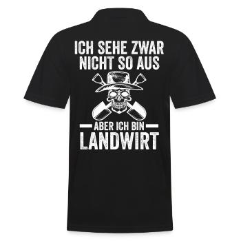 Landwirtschaft Bauer Landwirt - Männer Poloshirt - Schwarz - Hinten - Kai (181cm)