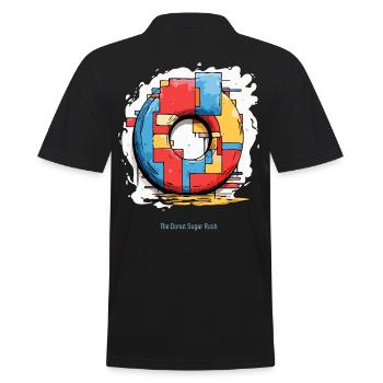 moderne Donut Kunst - Männer Poloshirt - Schwarz - Hinten - Kai (181cm)