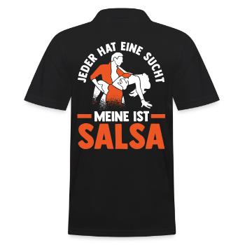 Salsa Tanz Tänzer - Männer Poloshirt - Schwarz - Hinten - Kai (181cm)