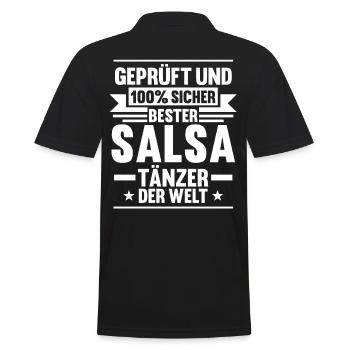 Salsa Tanz Tänzer - Männer Poloshirt - Schwarz - Hinten - Kai (181cm)