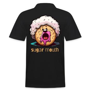 afro donut jam sugar mouth - Men's Polo Shirt - black - Back - Kai (181cm)