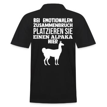 Alpaka - Männer Poloshirt - Schwarz - Hinten - Kai (181cm)