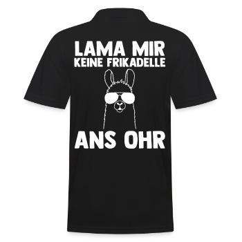 Lama - Männer Poloshirt - Schwarz - Hinten - Kai (181cm)