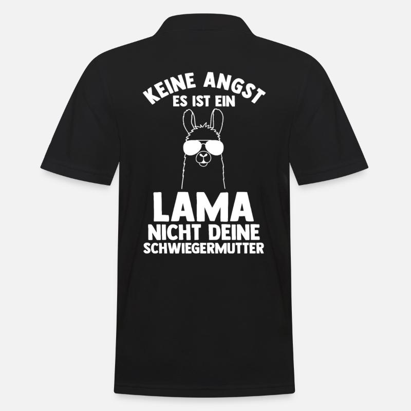 Lama - Männer Poloshirt - Schwarz