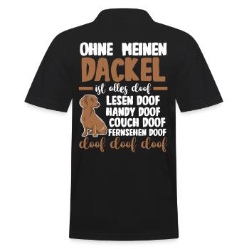 Hund Dackel - Männer Poloshirt - Schwarz - Hinten - Kai (181cm)