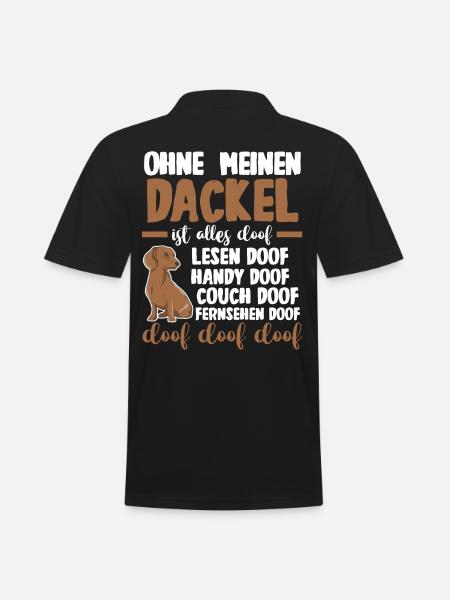 Hund Dackel - Männer Poloshirt - Schwarz