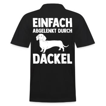 Hund Dackel - Männer Poloshirt - Schwarz - Hinten - Kai (181cm)