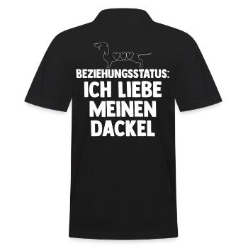 Hund Beziehungsstatus Dackel - Männer Poloshirt - Schwarz - Hinten - Kai (181cm)
