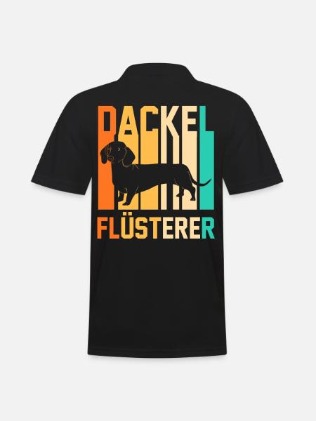 Hund Dackel - Männer Poloshirt - Schwarz