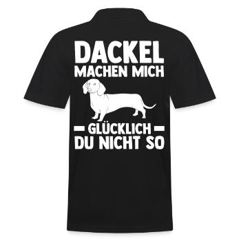 Hund Dackel - Männer Poloshirt - Schwarz - Hinten - Kai (181cm)