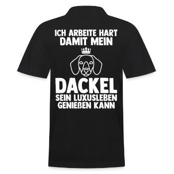 Hund Dackel - Männer Poloshirt - Schwarz - Hinten - Kai (181cm)