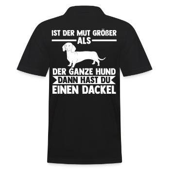 Hund Dackel - Männer Poloshirt - Schwarz - Hinten - Kai (181cm)