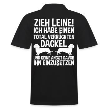 Hund Dackel - Männer Poloshirt - Schwarz - Hinten - Kai (181cm)