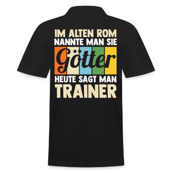 Sportmannschaft Trainer - Männer Poloshirt - Schwarz - Hinten - Kai (181cm)