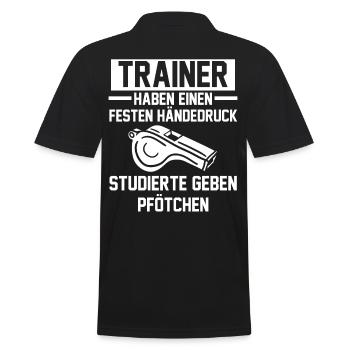 Sportmannschaft Trainer - Männer Poloshirt - Schwarz - Hinten - Kai (181cm)